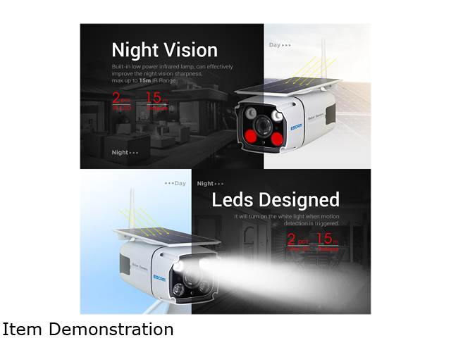 ESCAM QF260 WIFI HD 1080P 2.0MP Wireless IP67 Outdoor Solar Battery Power Low Power Consumption PIR Surveillance Security Camera