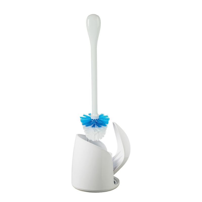 Deluxe Aluminum Handle Toilet Brush with Fully Removable Liner White - Bath Bliss