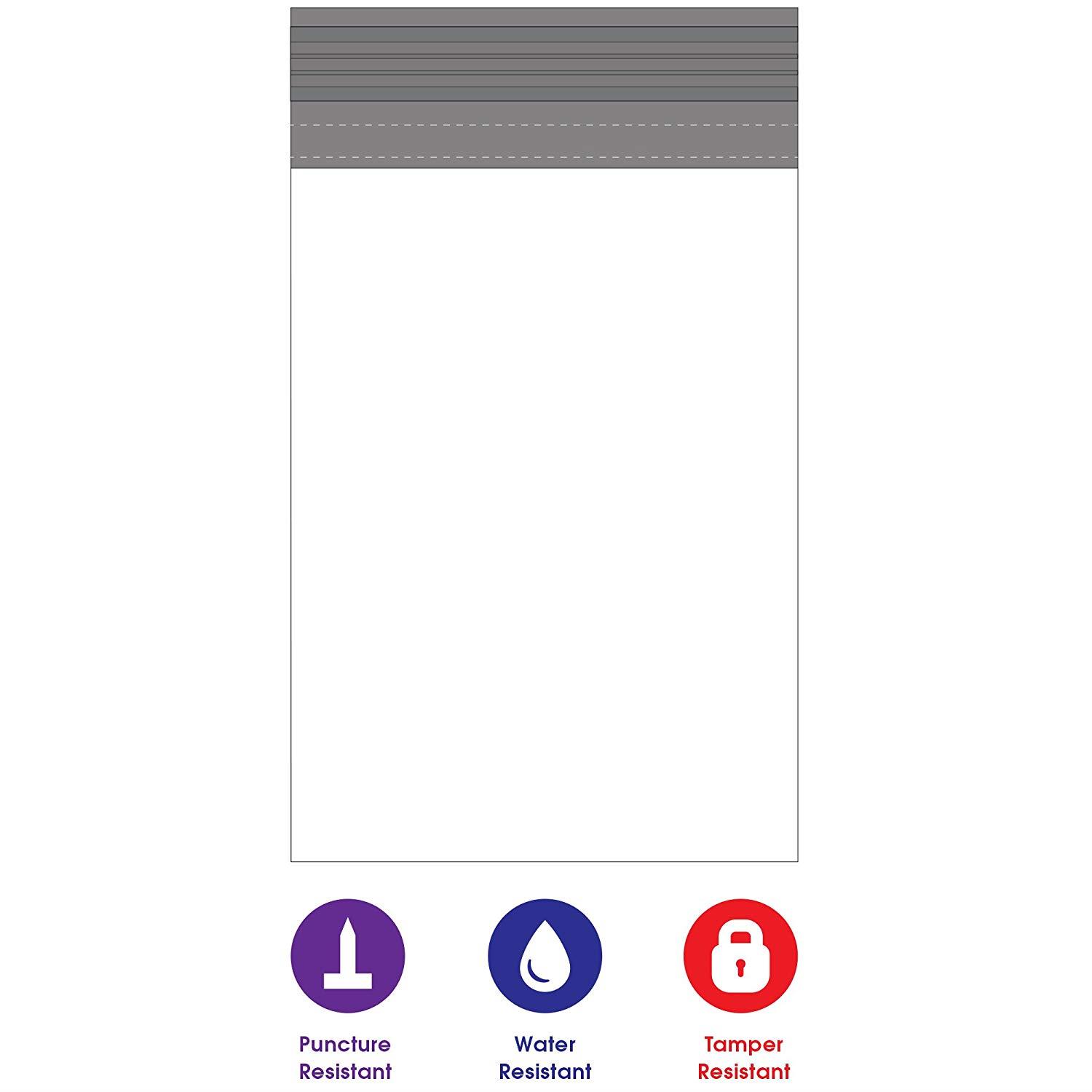 BOX USA BB879100PK Poly Mailers, 14" x 17", White (Pack of 100)