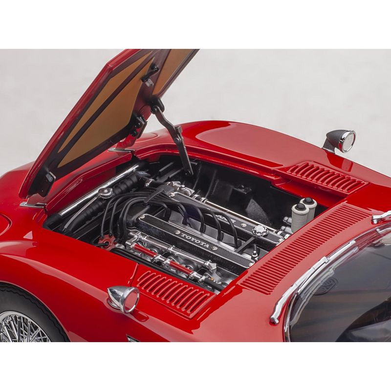 Toyota 2000GT RHD (Right Hand Drive) with Wire-Spoke Wheels Red 1/18 Model Car by Autoart