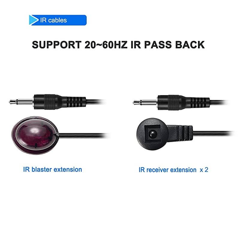 Extender 1080P60HZ 1x2 Splitter Device Over CAT6 CAT6A CAT7 Cable Transmission up to 40m131ft with LoopOut Local DisplaySupport IR Remote ControlEDID Function