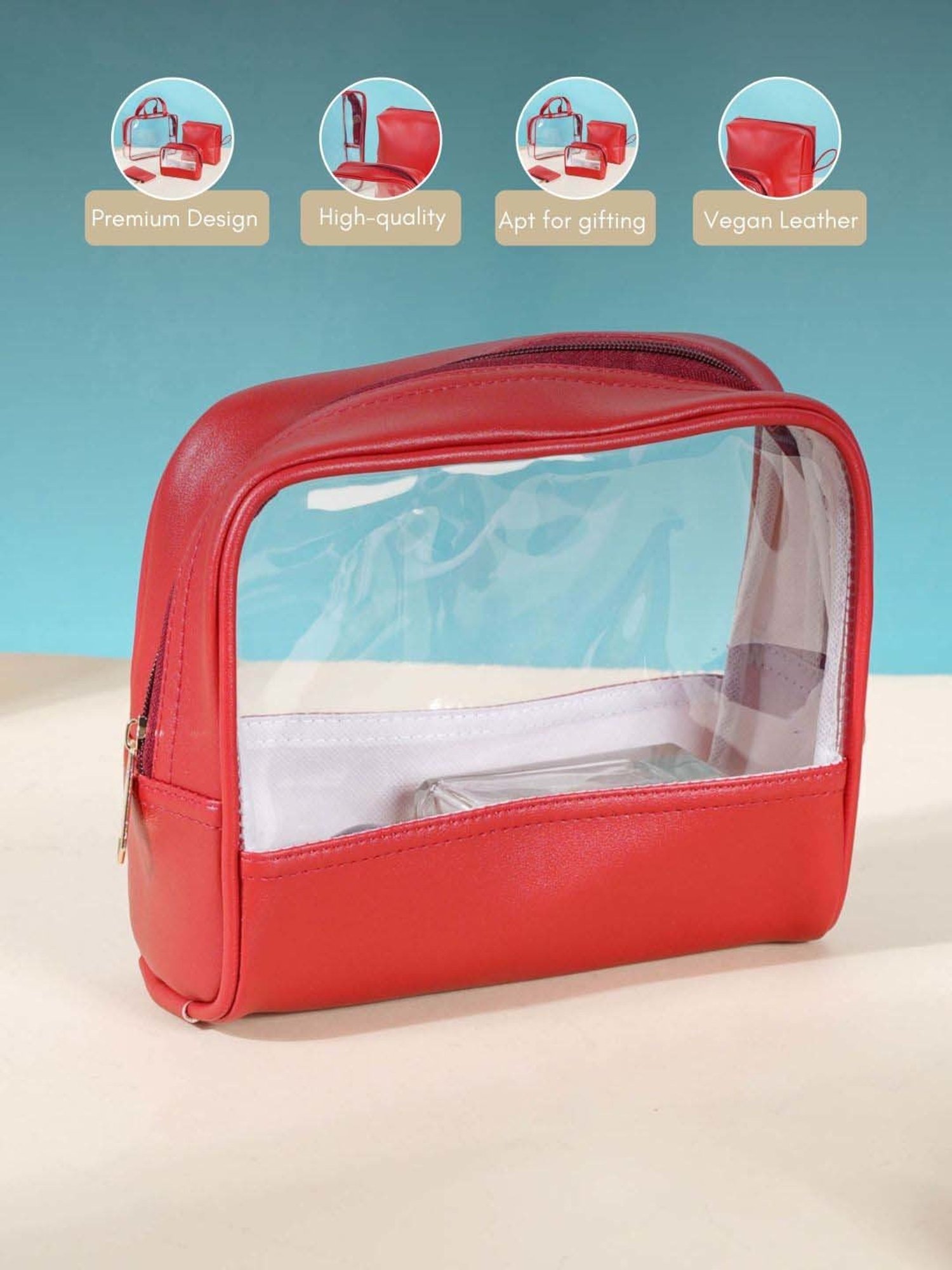 HOSTA HOMES Black Pvc Parachute Material Zipper Bag - Set of 2