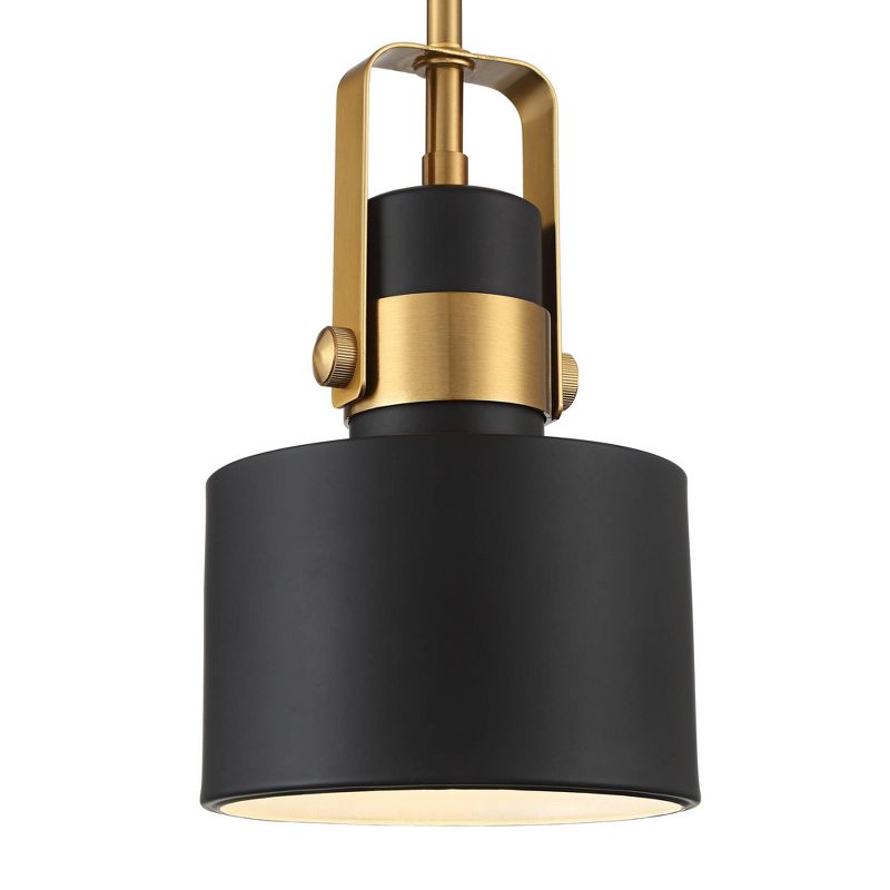 Barnes and Ivy Black Burnished Brass Mini Pendant Light 6 1/2" Wide Modern Fixture for Kitchen Island Dining Room