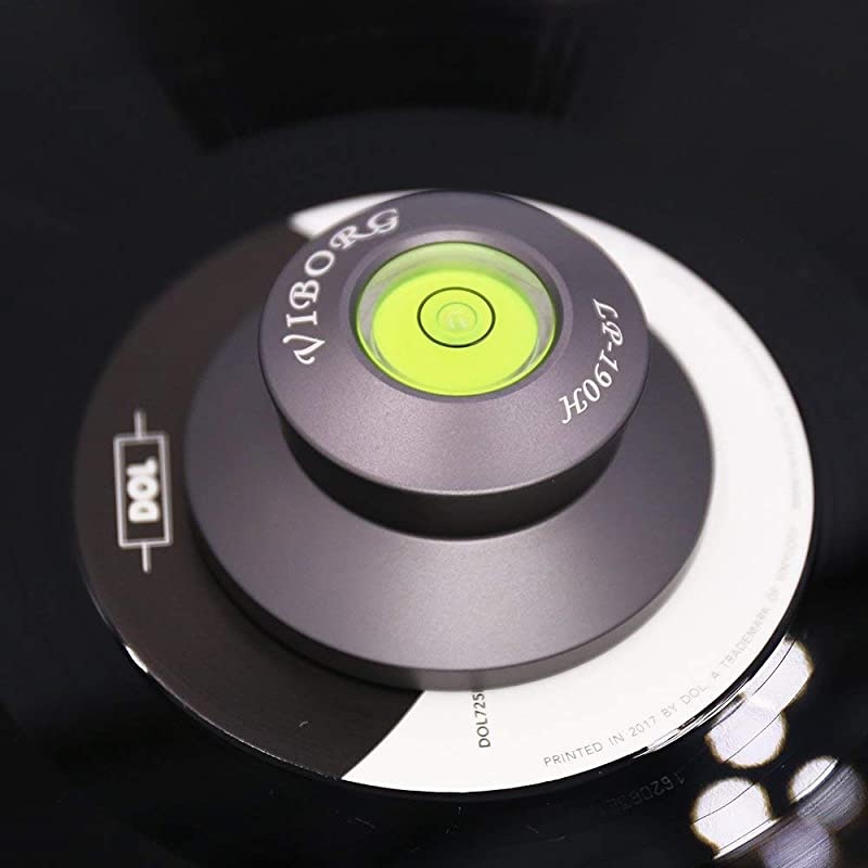 LP190H LP Vinyl Record Clamp 67 Ounce Durable Stylish HiFi Disc Stabilizer Aluminum Record Weight with Turntable Level Protective Pad