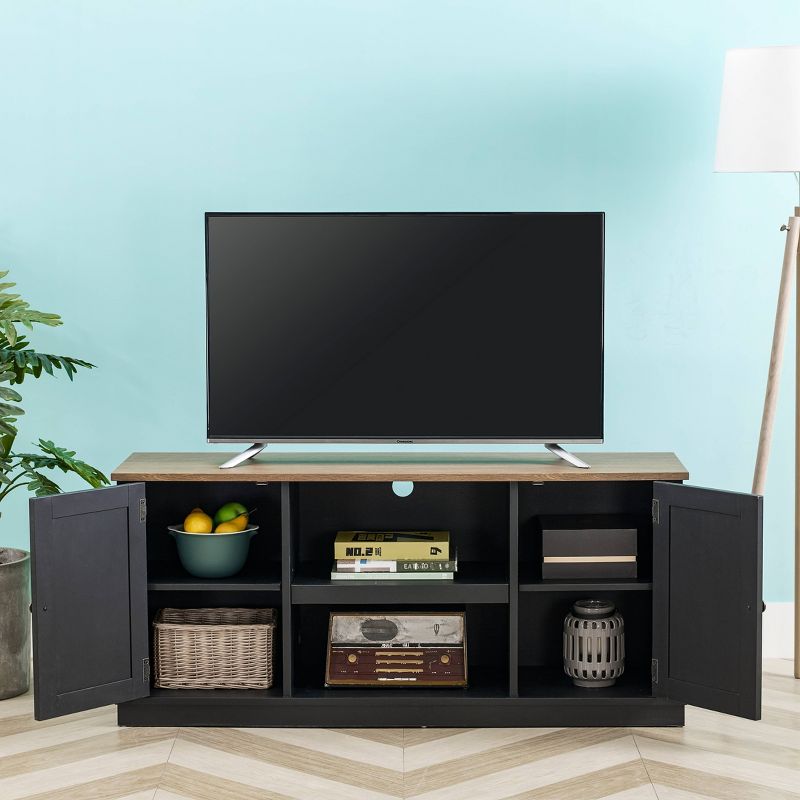 54" TV Stand For TVs up to 60" Charcoal - Home Essentials