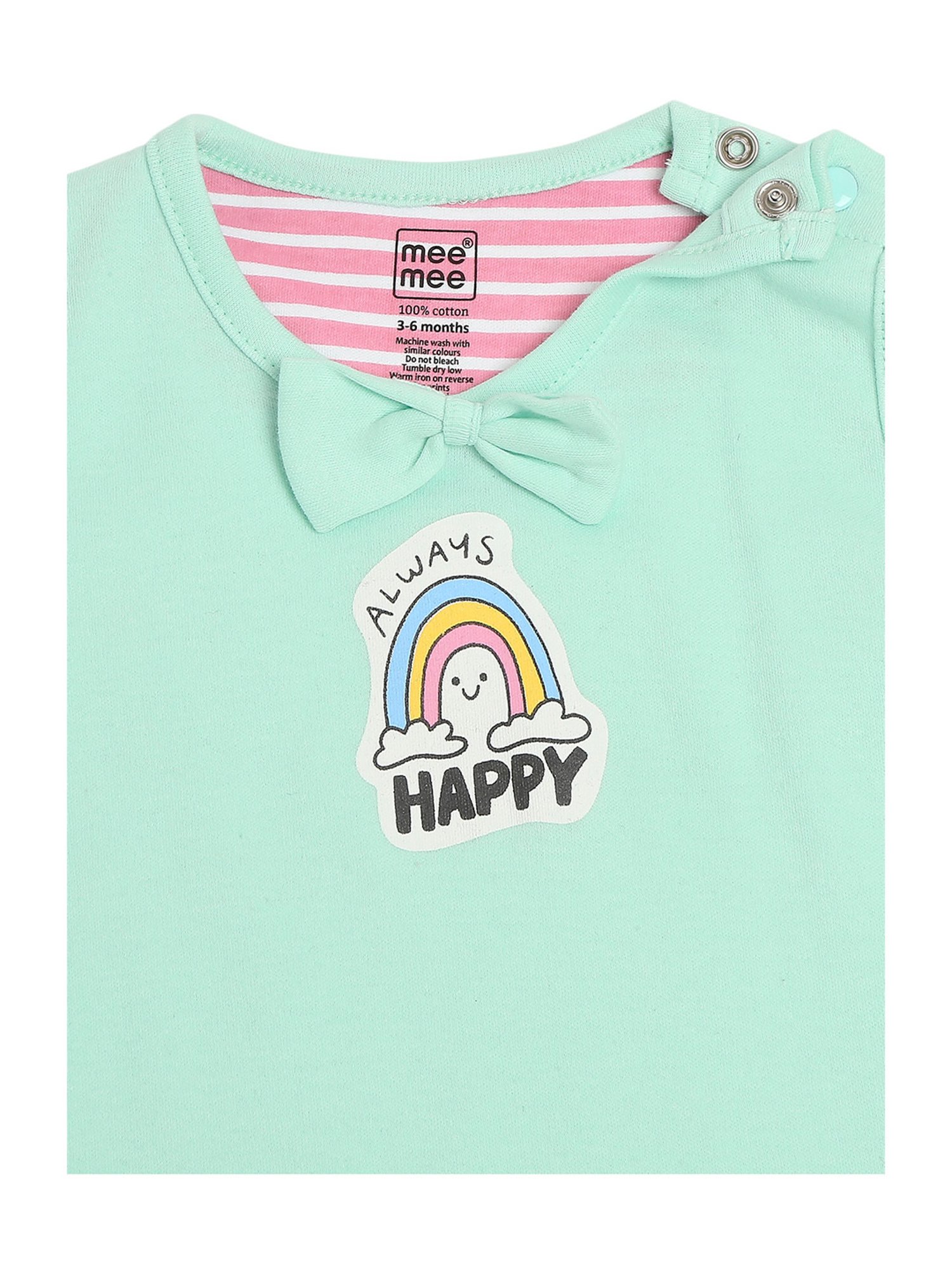 Mee Mee Kids Green & Pink Cotton Printed Frock