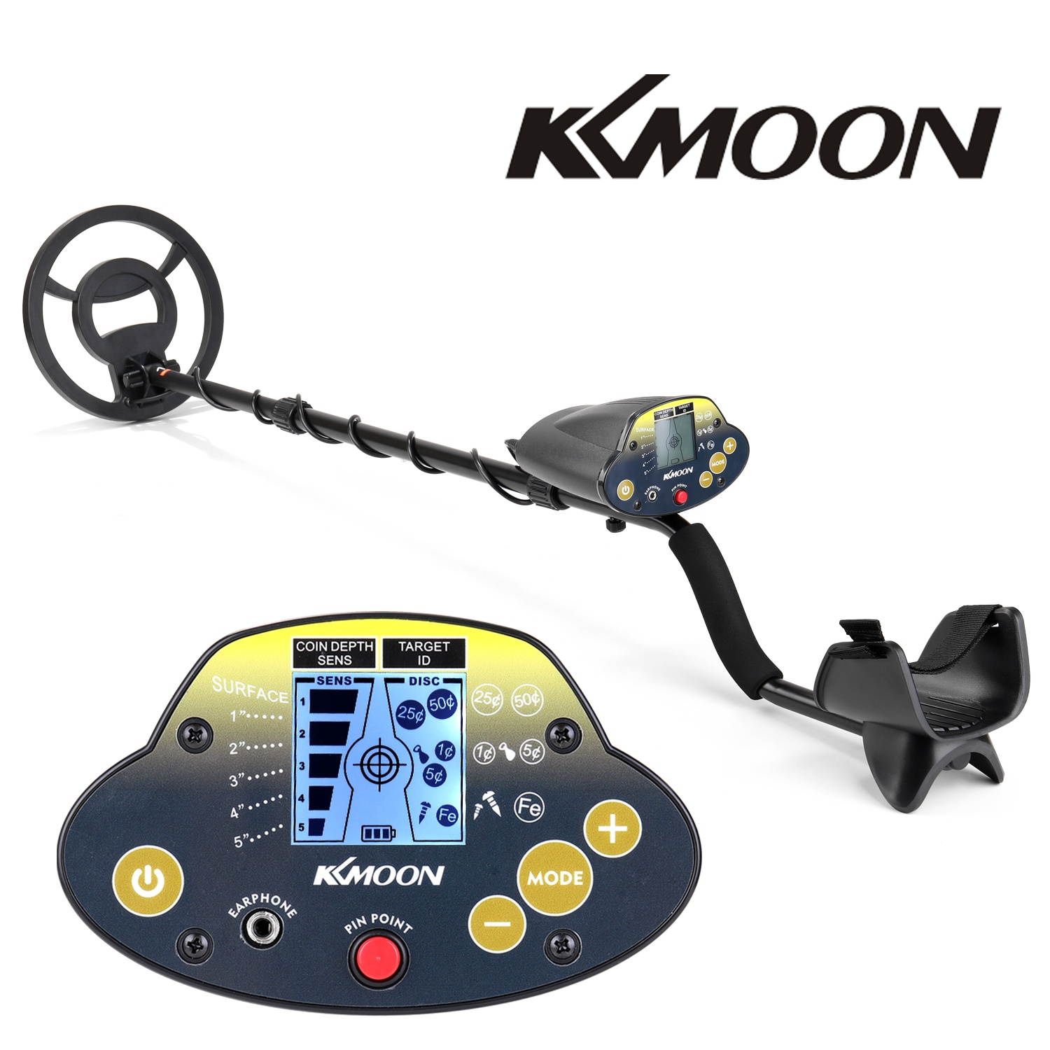 KKmoon MD-5030KK Portable Easy Installation Underground Metal Detector for Adults High Sensitivity Jewelry Treasure Gold Metal Detecting Tool Finder