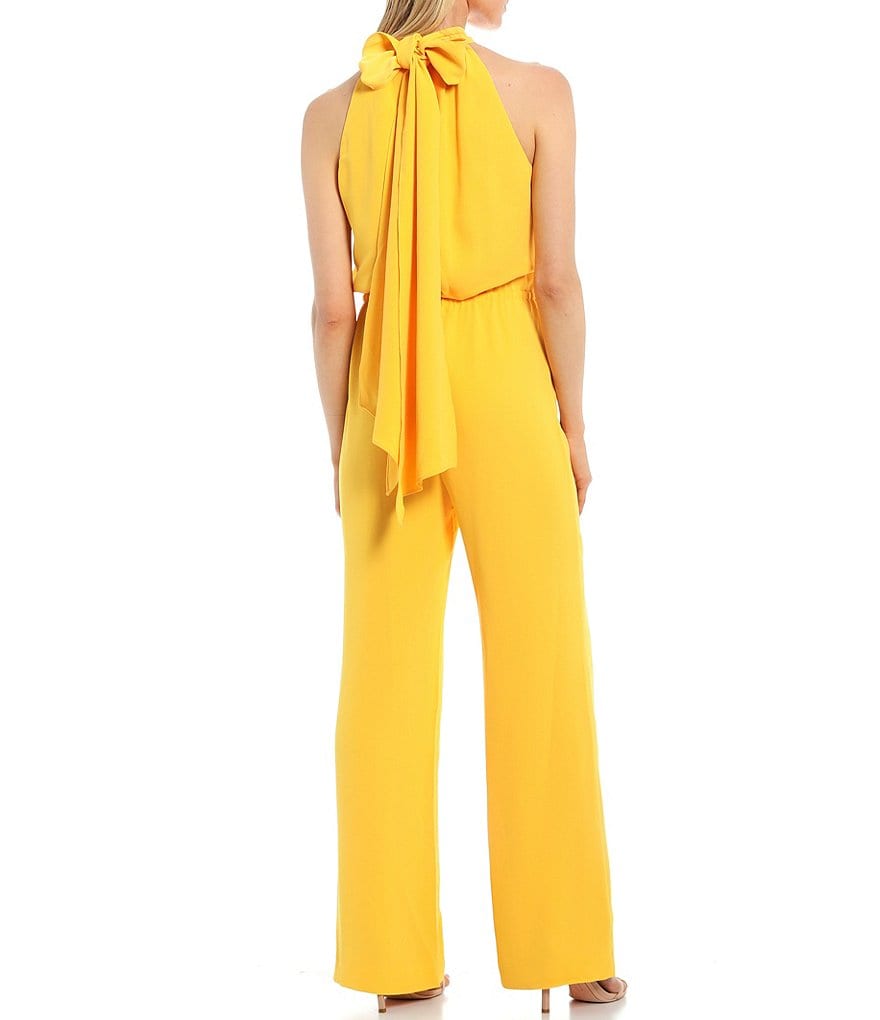 Trina Turk Shaded Wide Leg Sleeveless Halter Jumpsuit