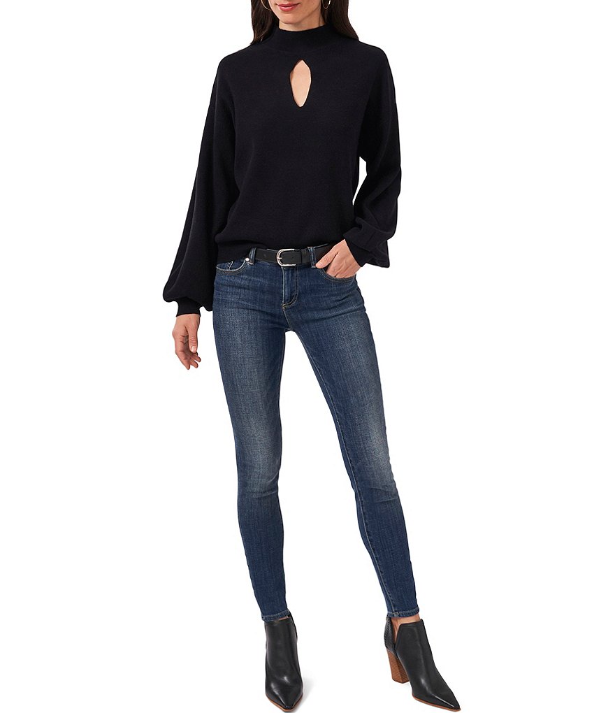 Alex Marie Rosa 3/4 Sleeve Button Front Round Neck Cardigan