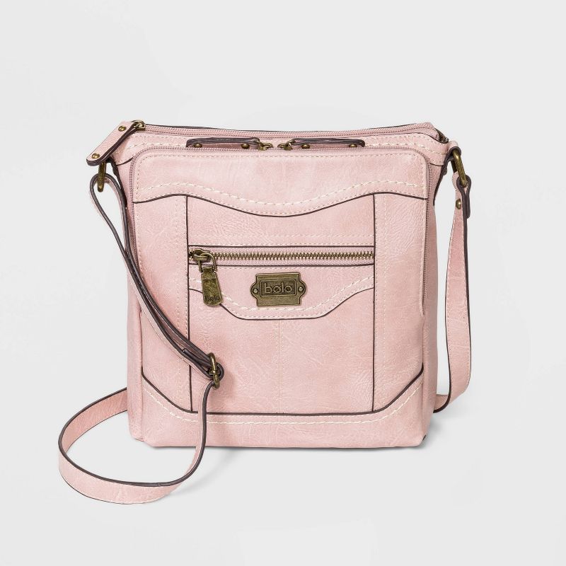 Bolo Zip Closure Crossbody Bag - Blush Pink