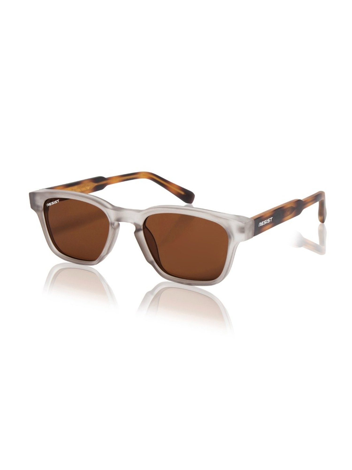 Resist Eyewear Brown Wayfarer Polarized Unisex Sunglasses