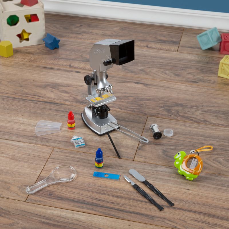 Hey! Play! Kids 4-Way 100x-900x Microscope Educational Science Set -18pc