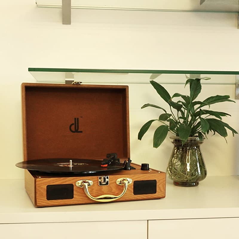 for Vinyl Records Portable Record Player 3 Speed Suitcase Phonograph with Builtin Stereo Speakers PC Recorder Headphone Jack
