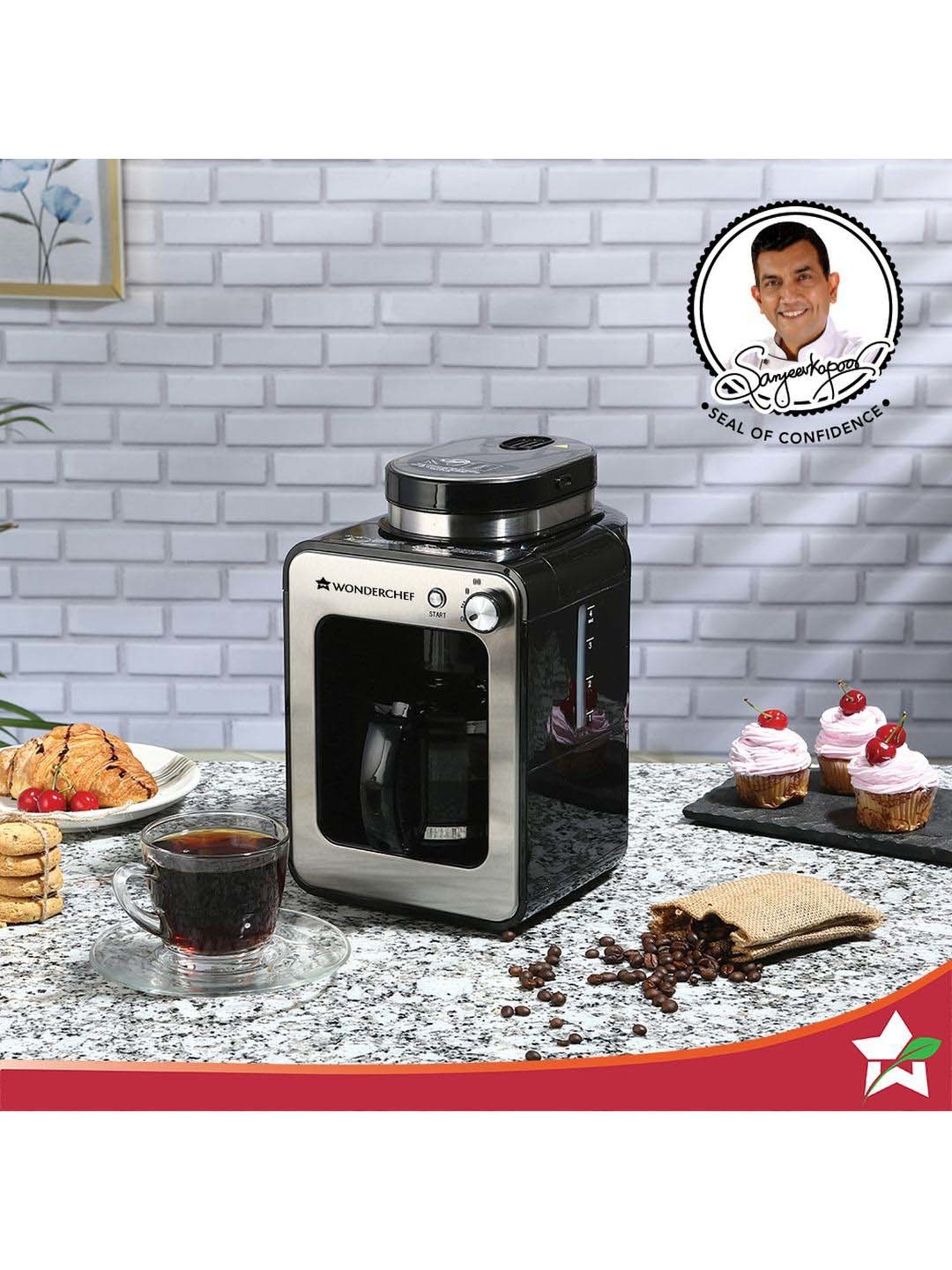 Wonderchef Regalia Capsule Coffee Machine with Frother (1400W, Black)