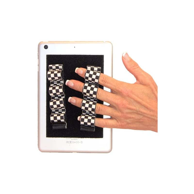 4Loop Grips x2 Grips for eReaders XL Black amp White Checkers