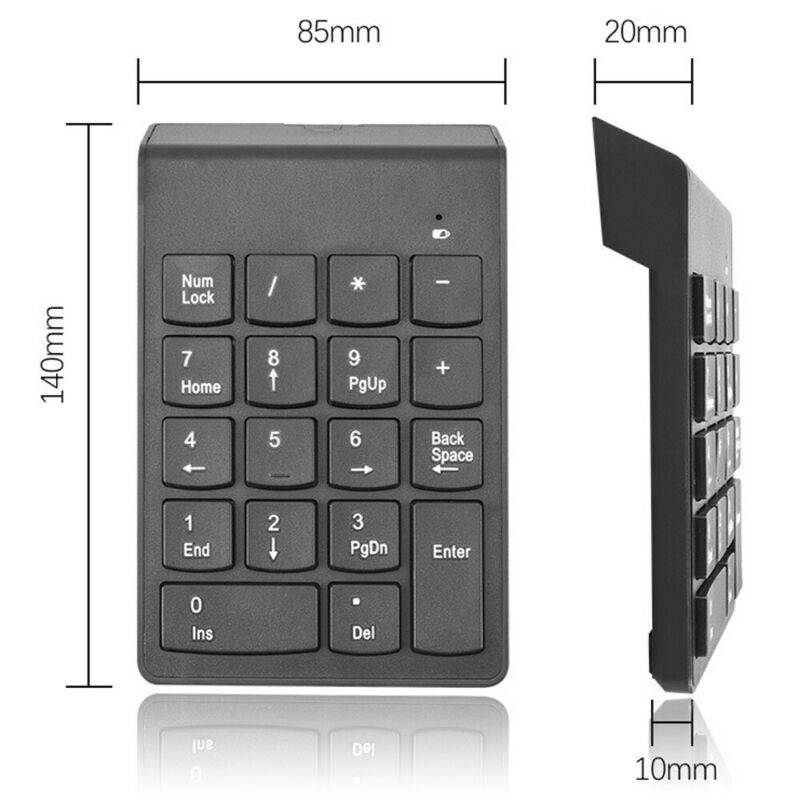 Vicabo 18 Keys Wireless Bluetooth Numeric Keypad, Mini Digital Keyboard for IMac/MacBook Air/ Notebook/Desktop