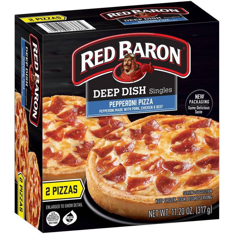 Red Baron Deep Dish Singles Pepperoni Frozen Pizza - 11.2oz