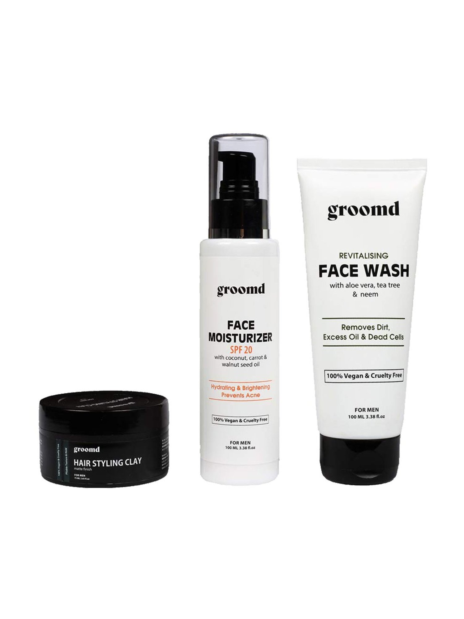 Groomd Face Care and Hair Styling Set