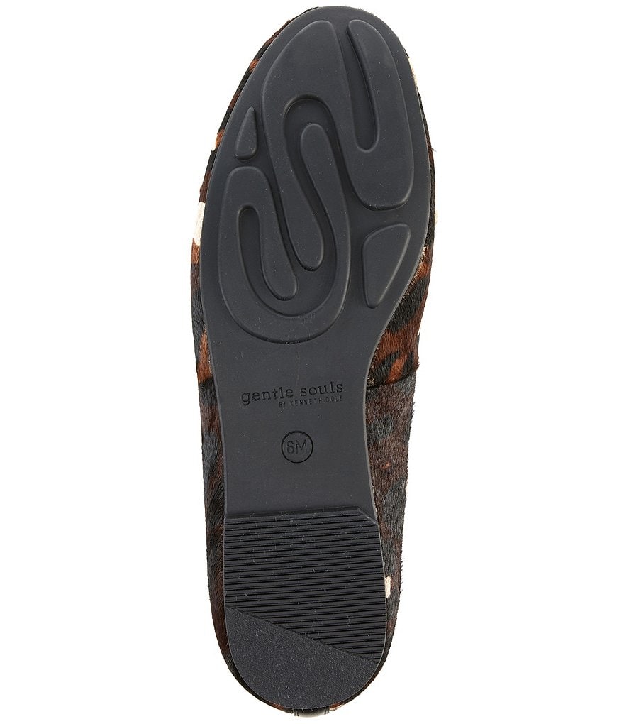 Gentle Souls Eugene Ribbon Leopard Print Calf Hair Bow Loafers