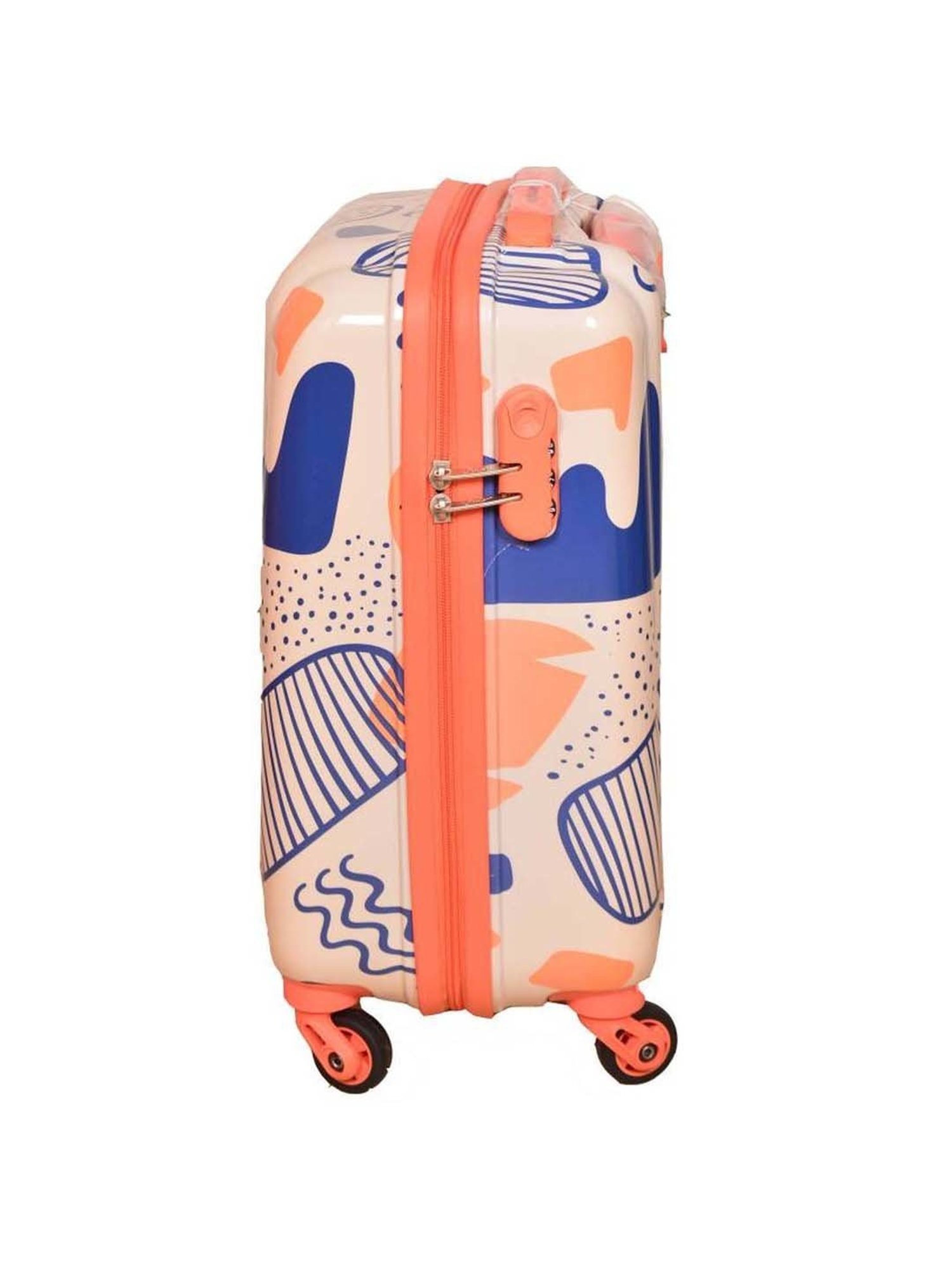 Skybags Luna Beige Printed Hard Small Trolley Bag - 35 cm