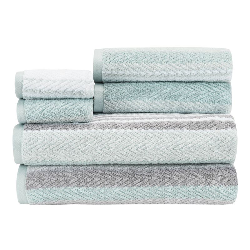 6pc Addison Bath Towel Set Gray/Blue - CARO HOME