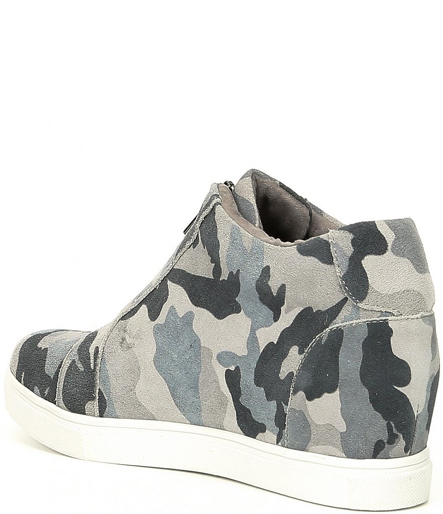 Blondo Glenda Suede Printed Waterproof Wedge Sneakers