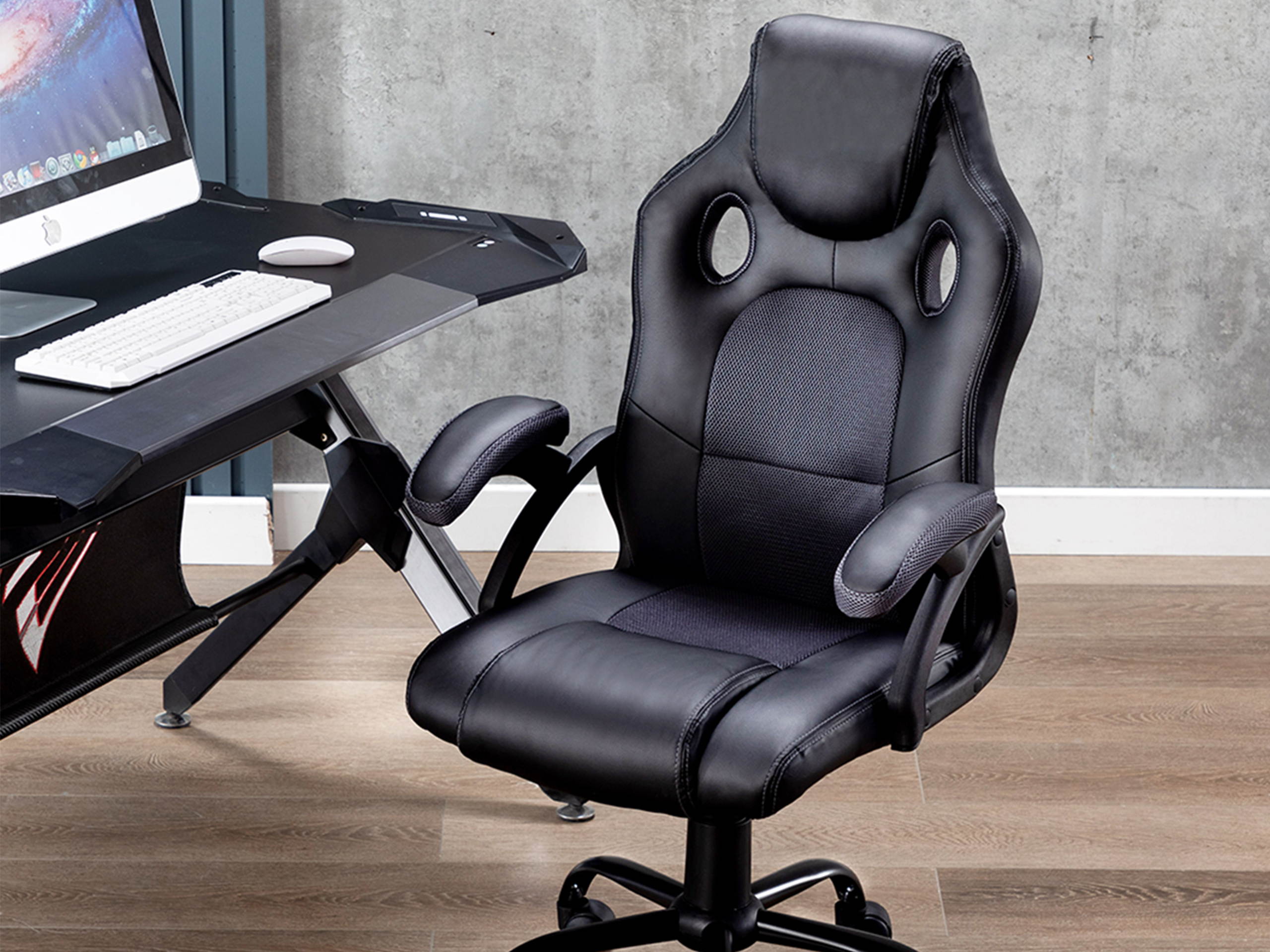 Volans Breathable Mesh Gaming Chair,Ergonomic Racing Office Computer Game Chair-Swivel Rocker E-Sports Chair with Adjustable Backrest and Seat Height,Dark Grey