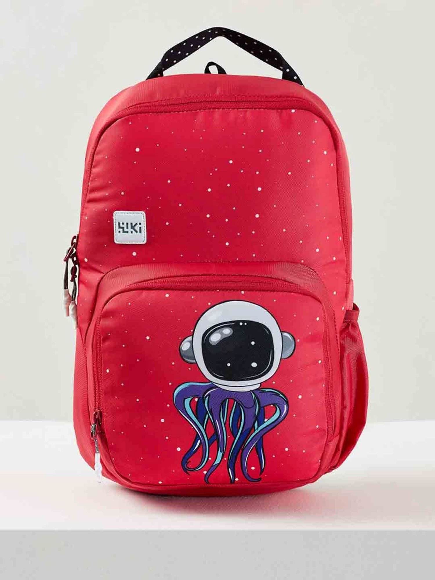 Wiki Back to School Champ 1 Red Polyester Printed Backpack - 11 Ltrs