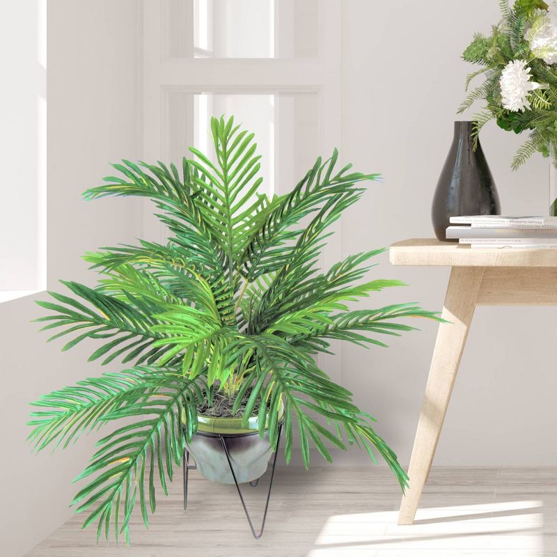 24" x 22" Artificial Phoenix Palm in Ceramic Pot with Stand - LCG Florals