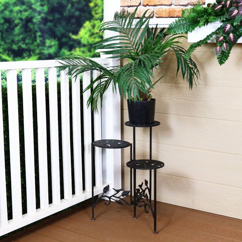 23" 3-Tier Iron Plant Stand - Alpine Corporation