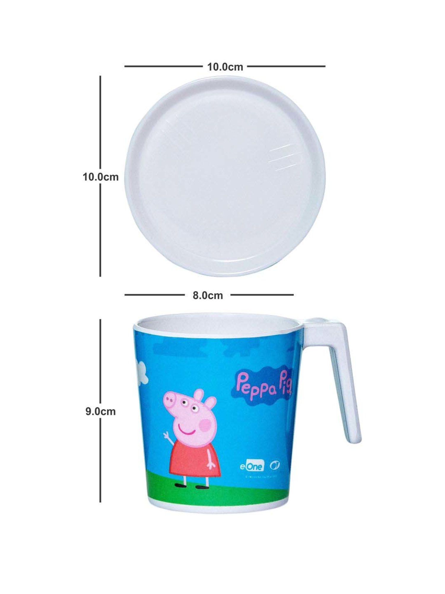 Servewell Peppa Pig Blue Melamine Laura Mug Large Kids Set (0.32 L) - Set of 4