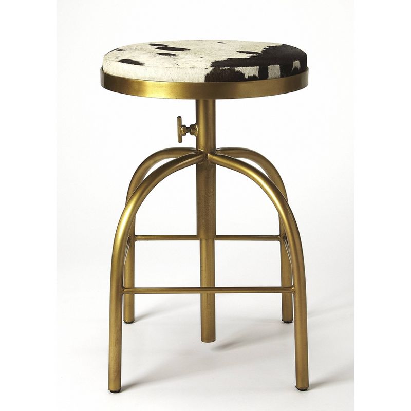 Grogan Hair On Hide Barstool Gold - Butler Specialty
