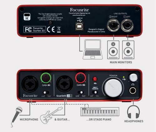 Focusrite Scarlett 2i2 USB Audio Recording Interface