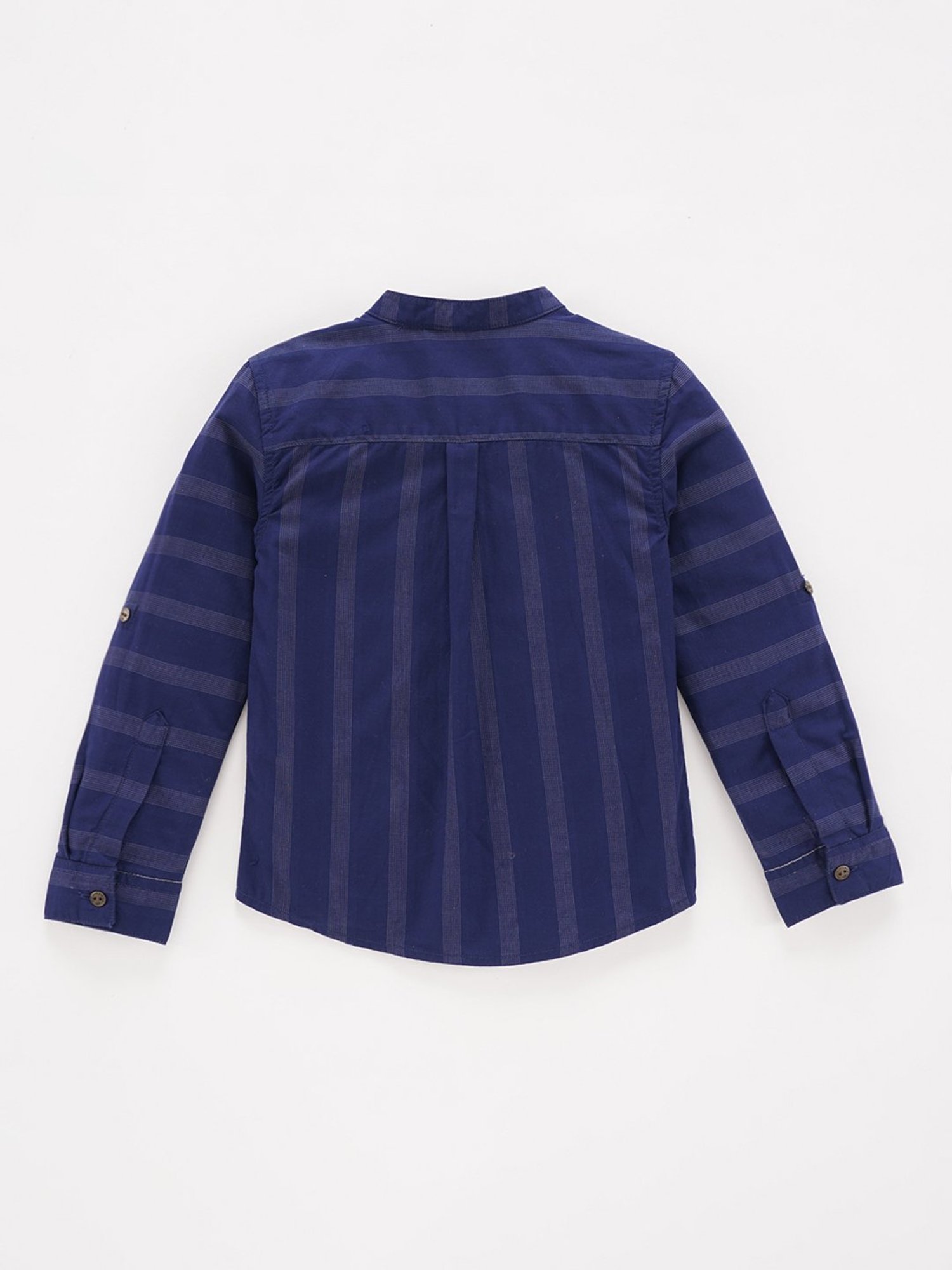 Ed-a-Mamma Kids Navy Striped Full Sleeves Shirt