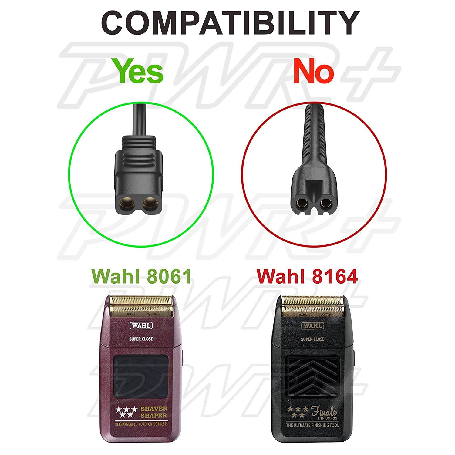 Pwr Extra Long 6.5 Ft Rapid Charger Adapter for Wahl-Professional Shaver-Shaper-8061 5 Star Series Wh-97617-100-cd: 4000 4400 7339 7367-200 7367-500 7029 7035 7060-700 ! Check Voltage 2V Only Power !