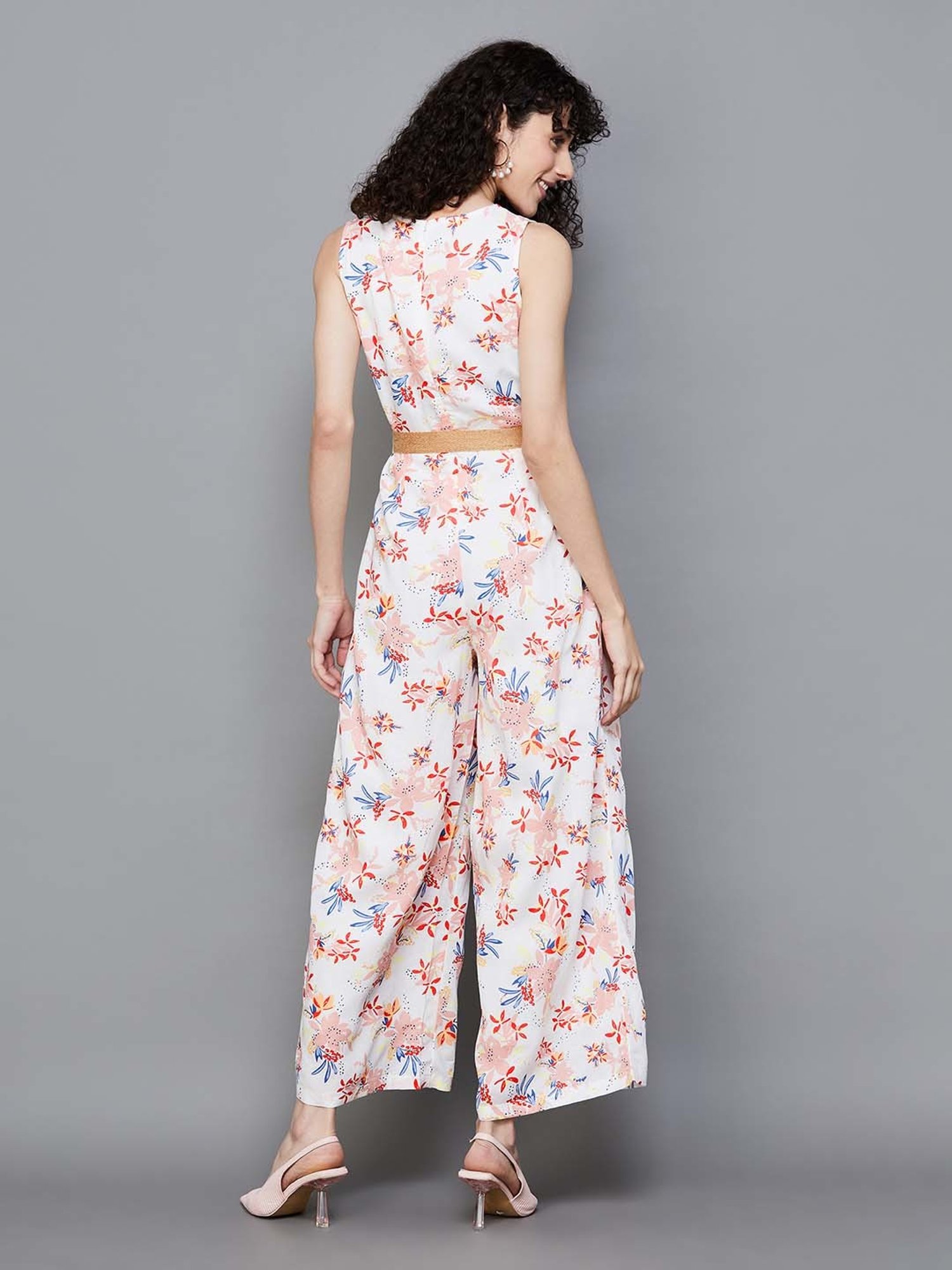 Colour Me by Melange Off-White Printed Jumpsuit