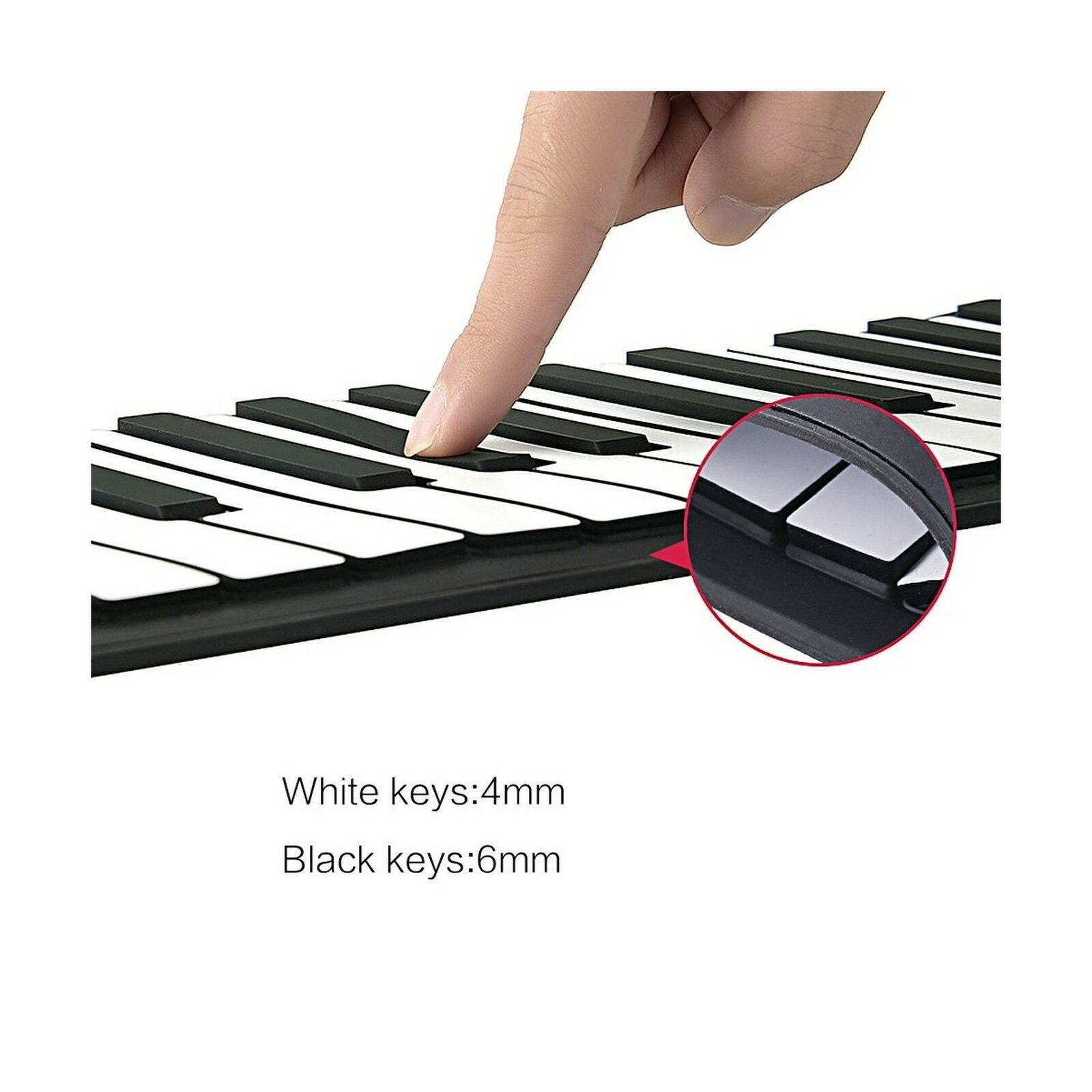 Lujex Standard 88 Keys Portable Roll Up Piano for Kids Adults (White, 88Keys)