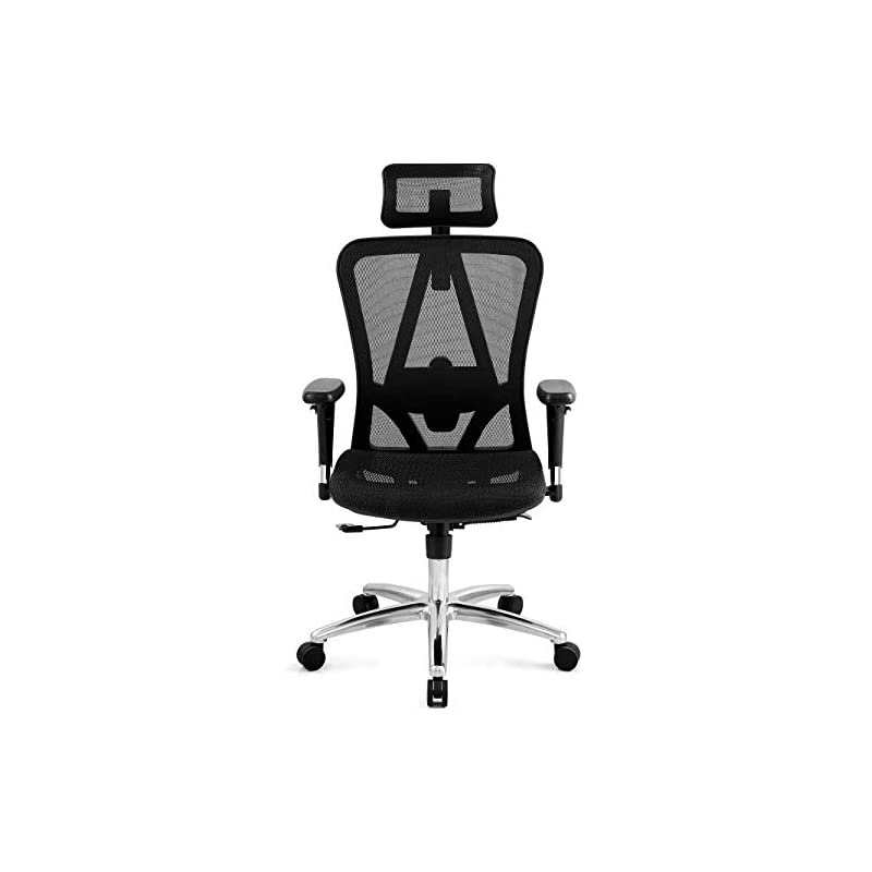 Ergonomic Office Chair with Adjustable 3D Armrest, Headrest and Lumbar Support - High Back Mesh Chair with Breathable Mesh Seat- Reclinable Computer Desk Chair