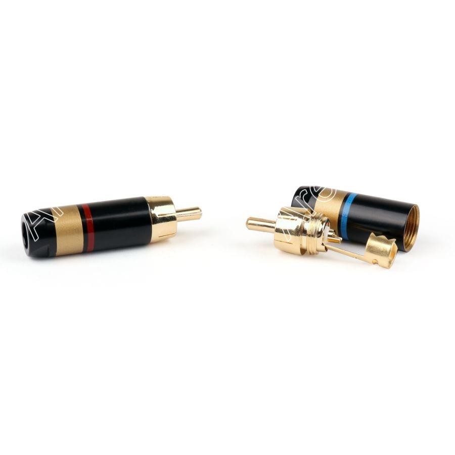 4PCS Copper RCA Plug Audio Cable Male Connector Adapter Connector Soldering Phono Male for 6.6mm Cable
