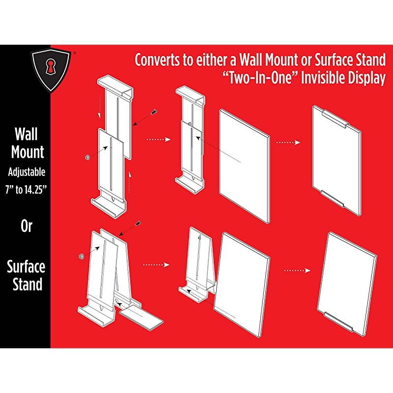 Mount Vinyl Record Shelf Stand and Wall Mount Invisible and Adjustable 5 Pack