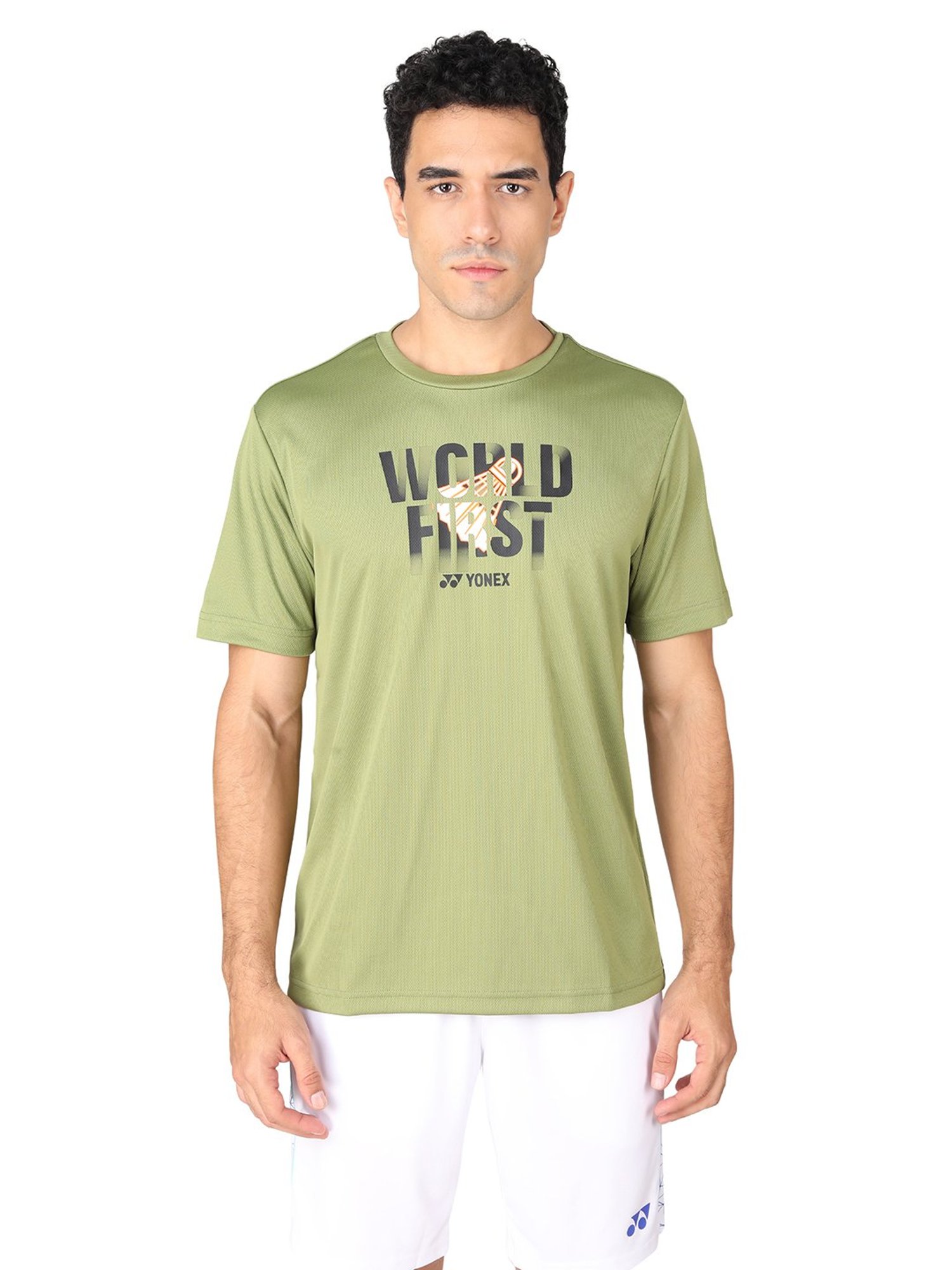Yonex Calliste Green Regular Fit Graphic Print Badminton T-Shirt