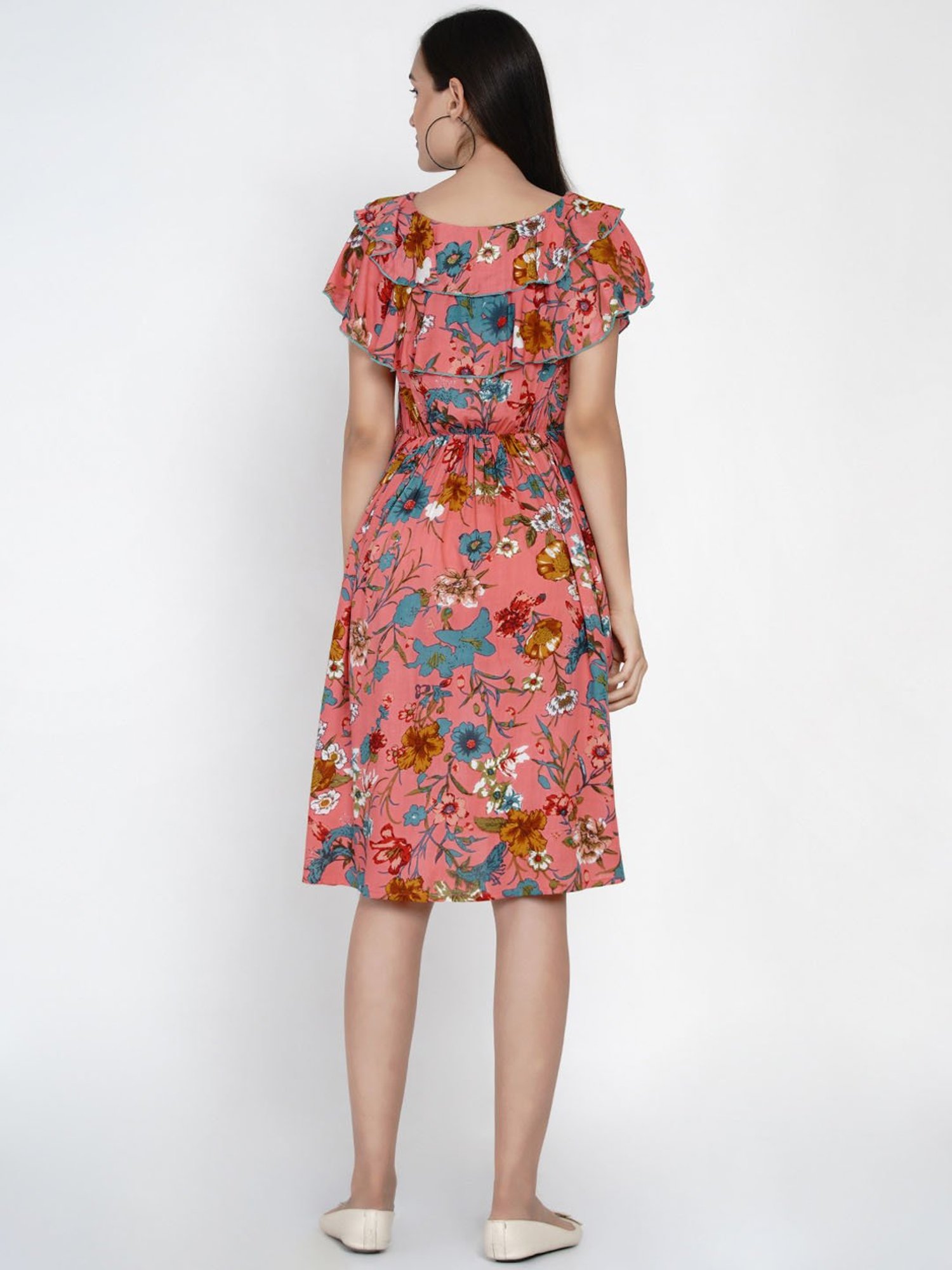 Mine4Nine Pink Floral Print Maternity Dress
