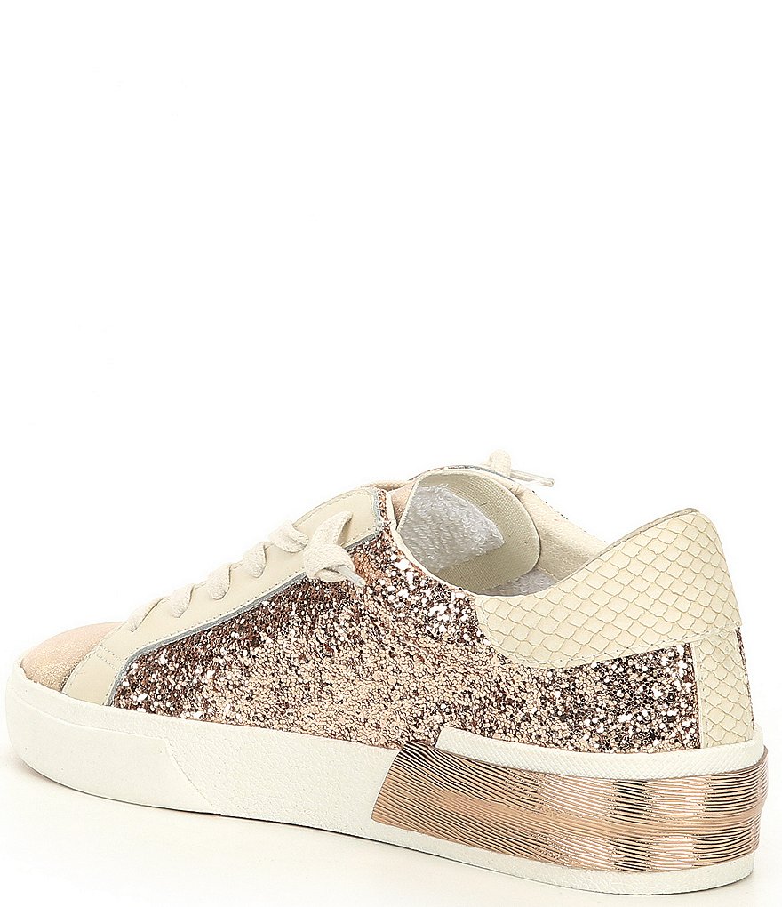 Dolce Vita Zina Glitter Patchwork Detail Lace-Up Sneakers