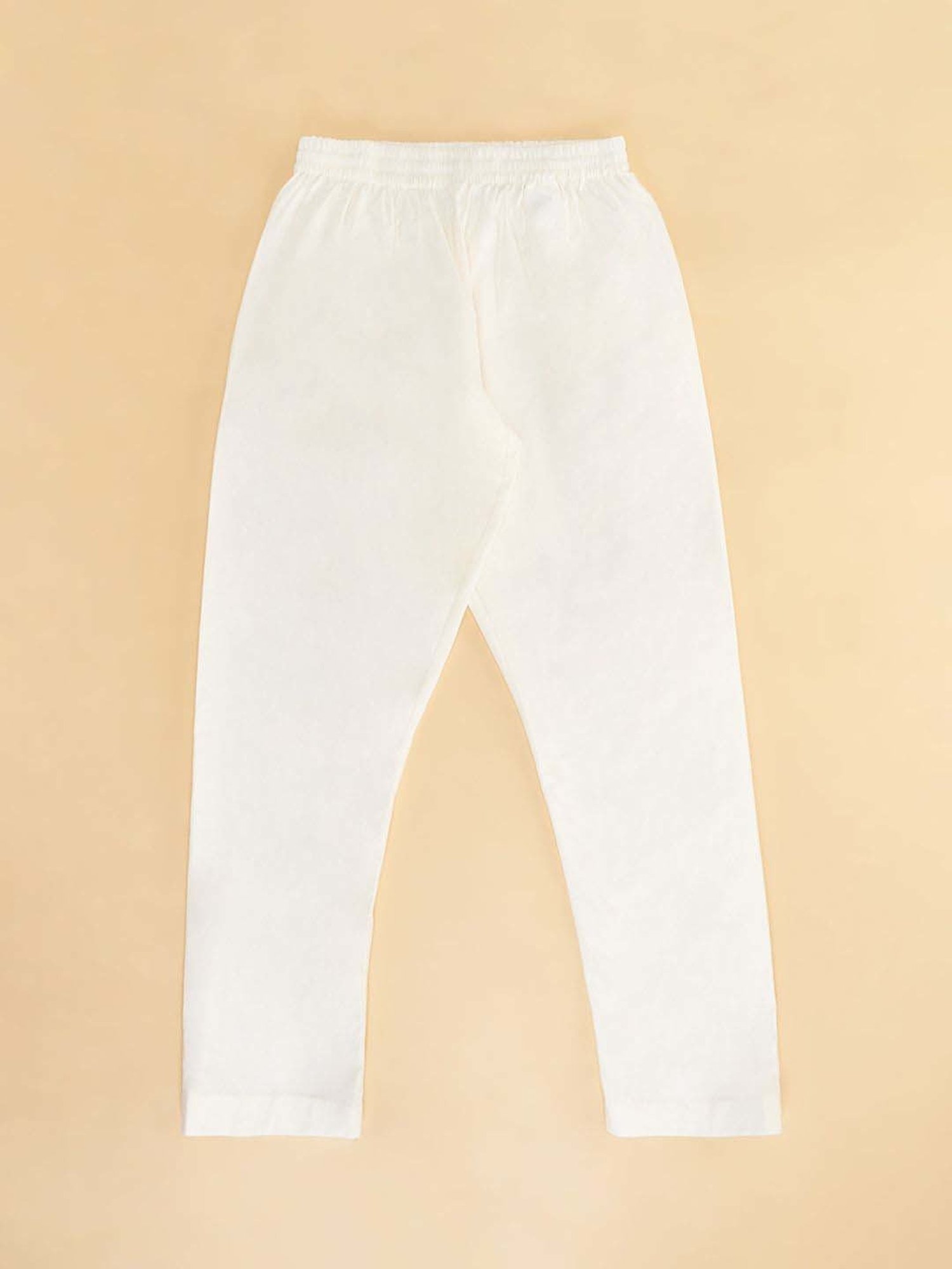 VASTRAMAY Boys Yellow & White Cotton Printed Full Sleeves Kurta Sets