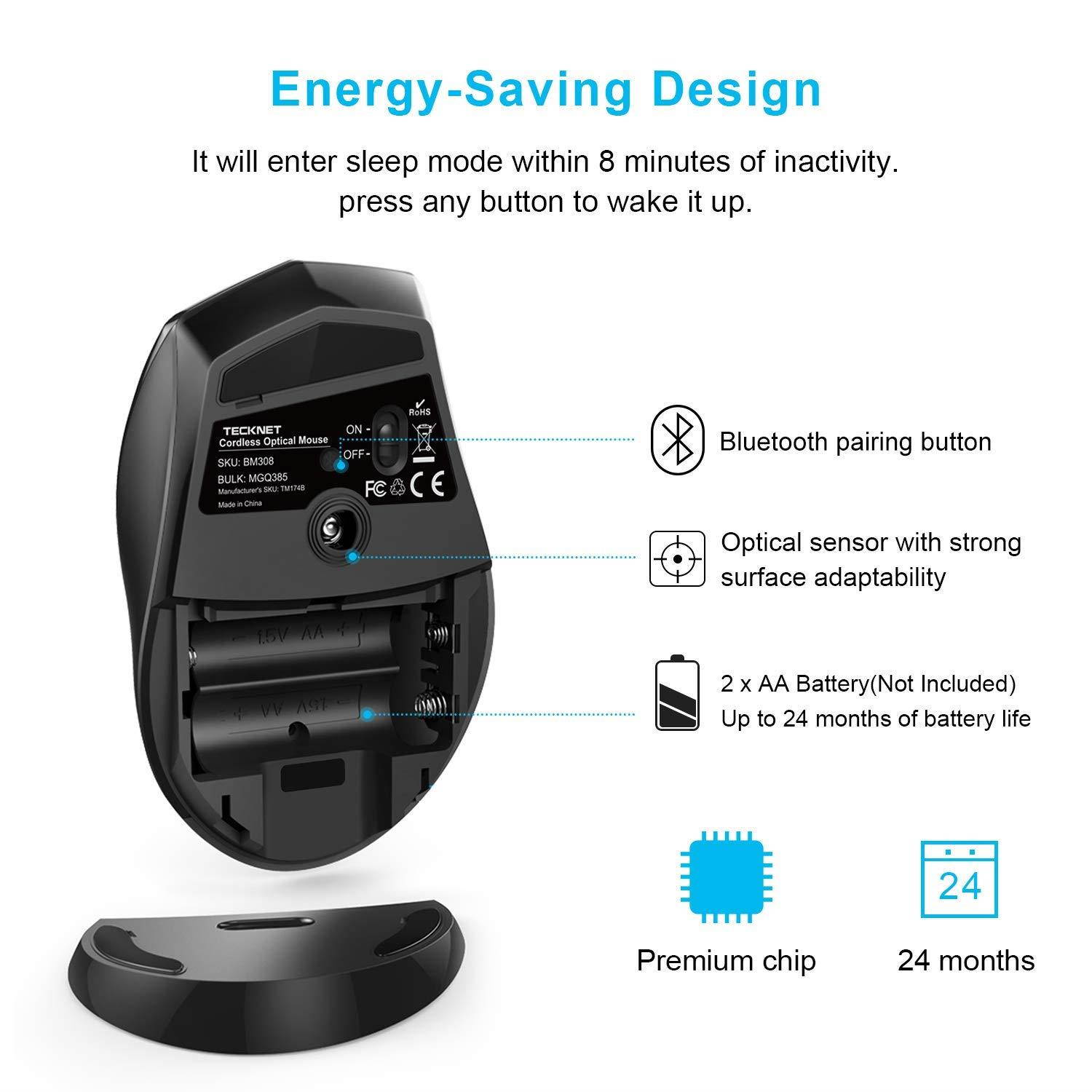 TECKNET Bluetooth Wireless Mouse (BM308) (Red)