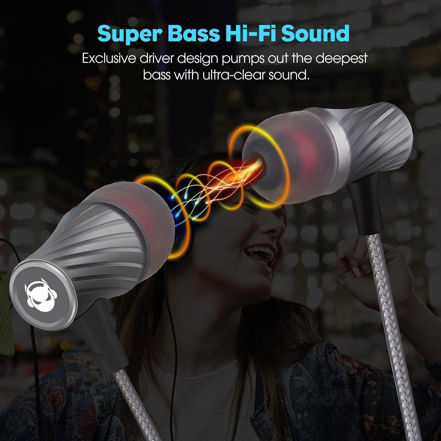 MINDBEAST Super Bass 90%-Noise Isolating Earbuds with Microphone and Case-Amazing Sound Effects and Game Experience for Women, Men, Kids-Headphone Jack Compatible with Apple, Samsung, Sony, Xbox