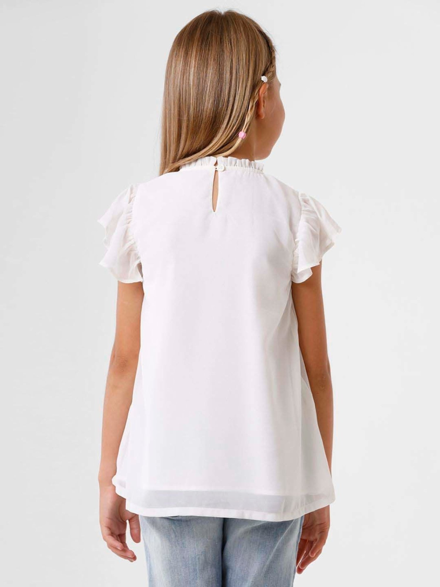 Kate & Oscar Kids White Regular Fit Top