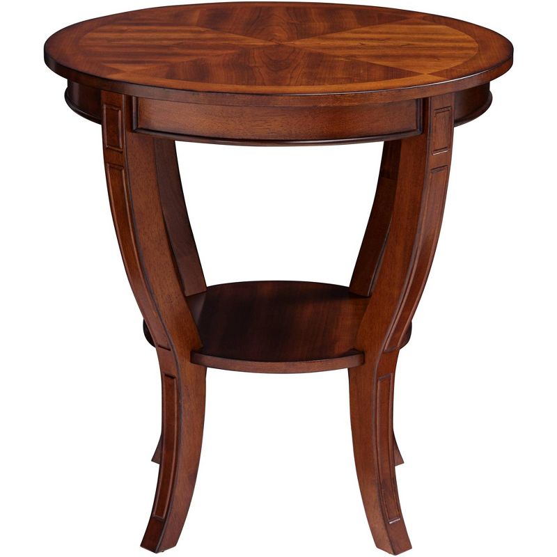Elm Lane Patterson II Americana 26" Wide Cherry Wood Round End Table
