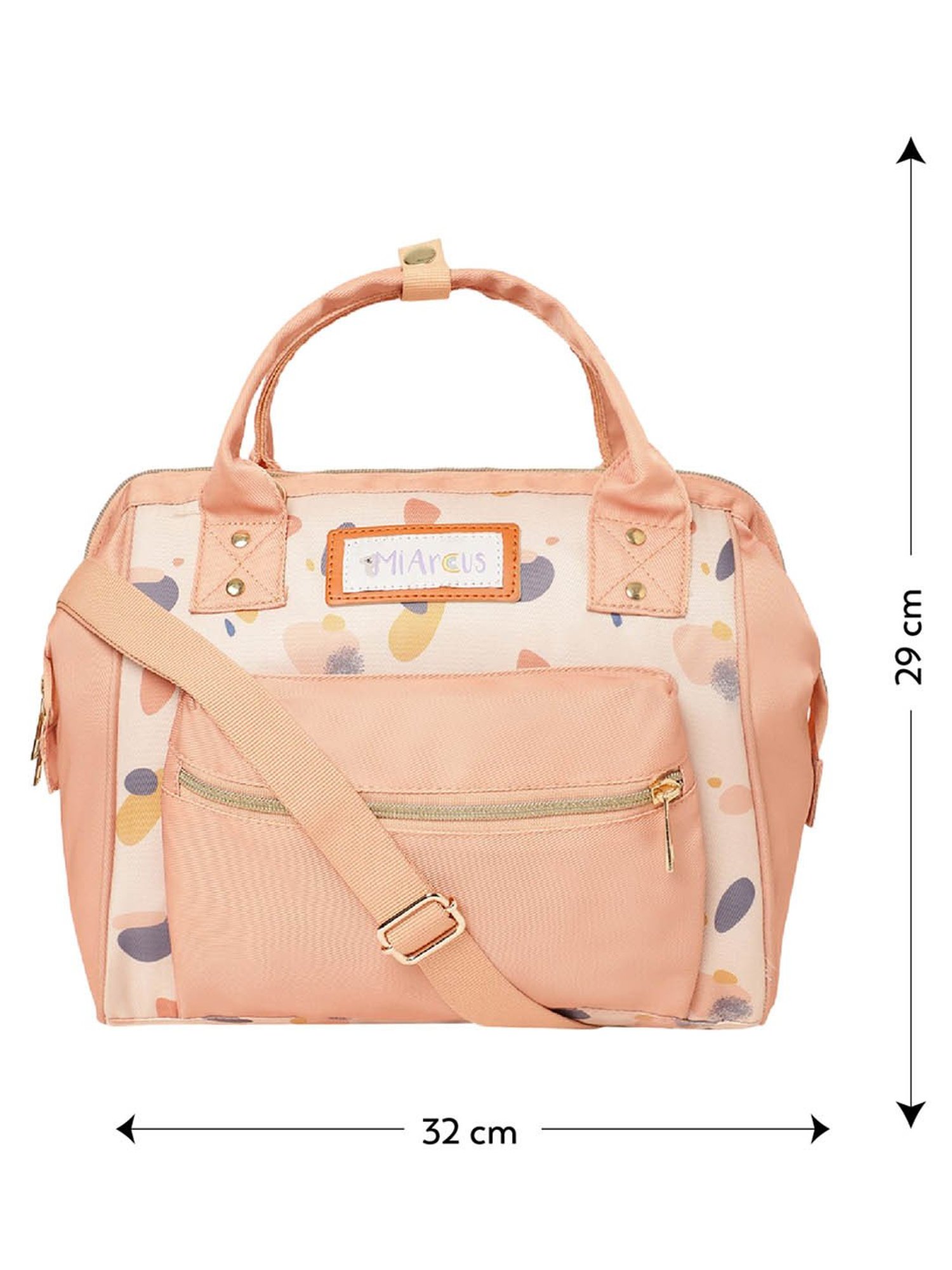 MiArcus Peach Stone Print Diaper Bag