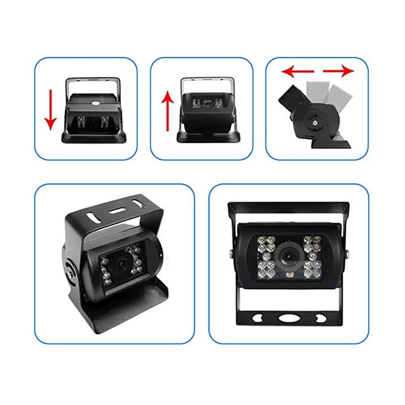 18 LED IR Night Vision CCD Car Rear View Parking Reverse Camera + 4 Pin Connector Extension Cable For 12V24V Bus Truck Trailer RV CaravanBlack Camera With 10m33ft Cable